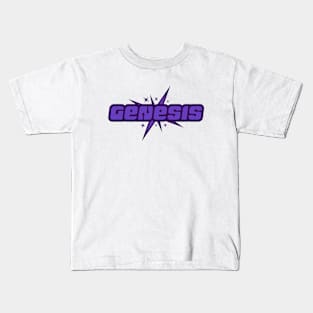 Y2K Streetwear Logo Genesis Purple Kids T-Shirt